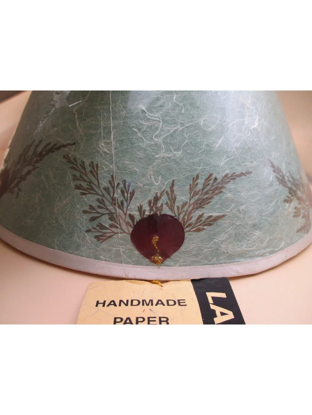 New 2pc Handmade Paper Lampshades Floral Pinecone Vintage Parchment Lamp Shades